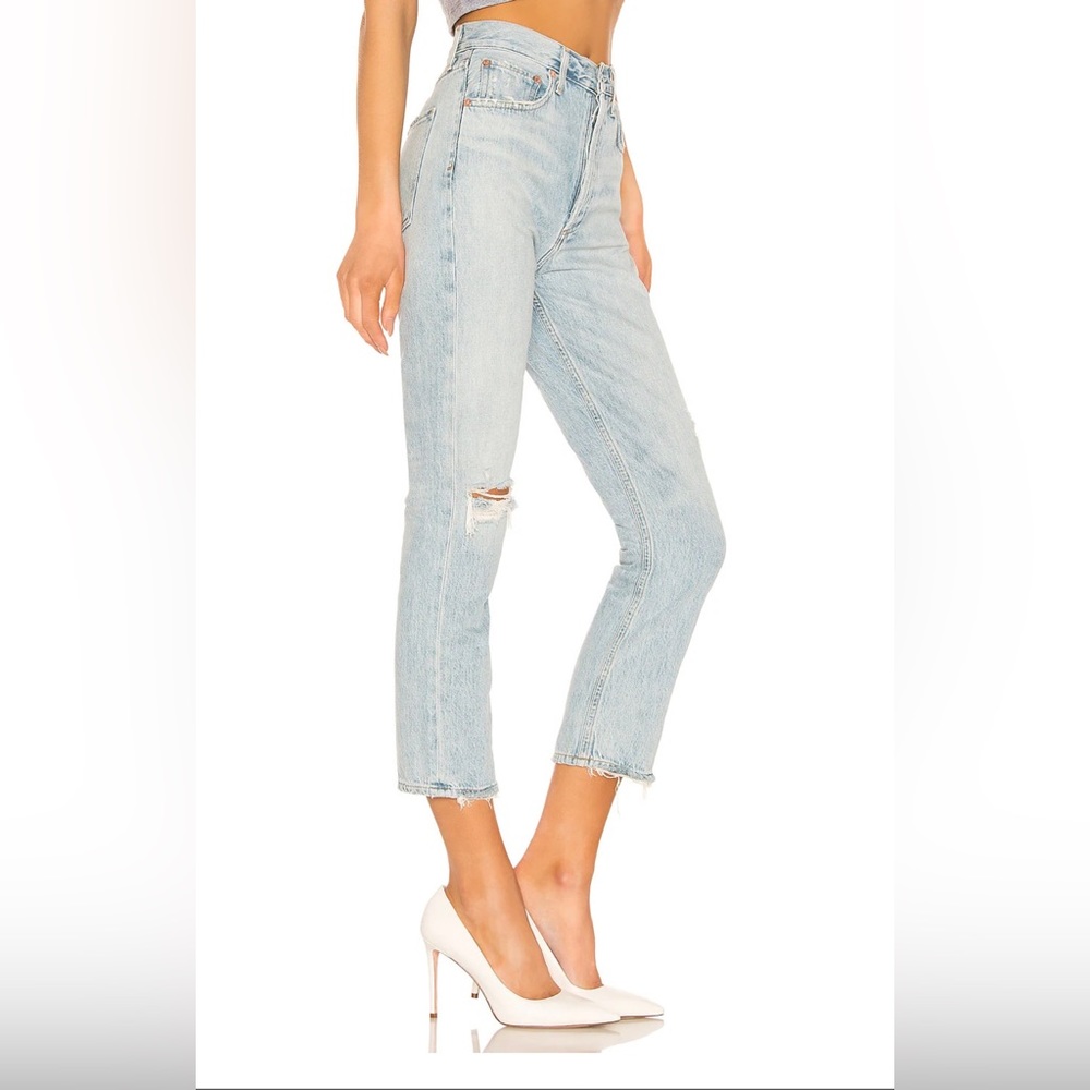 NWT AGOLDE Riley Hi Rise Straight Crop